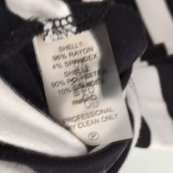 Calvin Klein Black & White Striped Drawstring Waist Dress - Picture 6 of 6